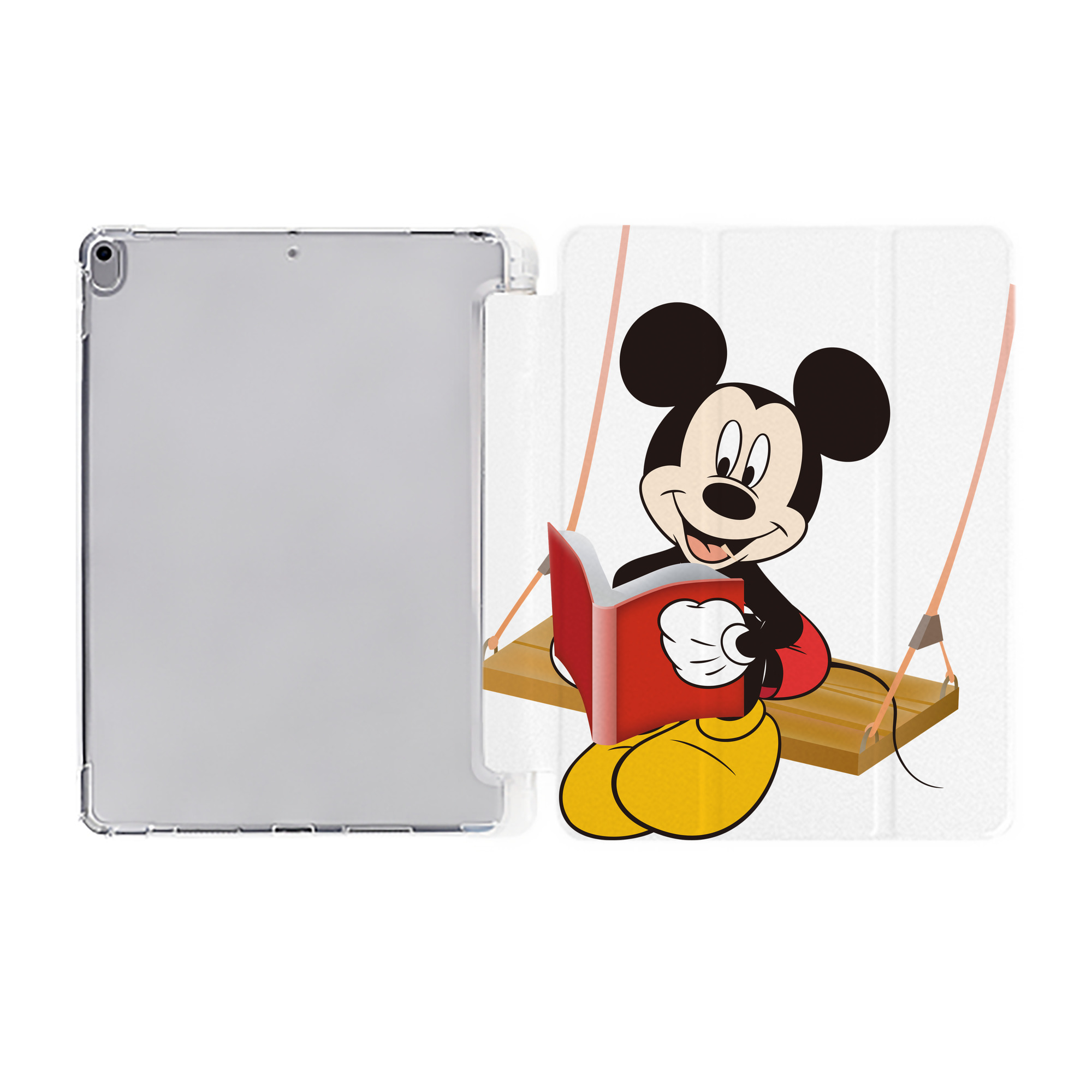 （画像用） ミッキーマウス Mickey Mouse IPad ケース ペン収納付き 三つ折りスタンド PUレザー×シリコン 対応機種9.5/10.5/10.9インチ
